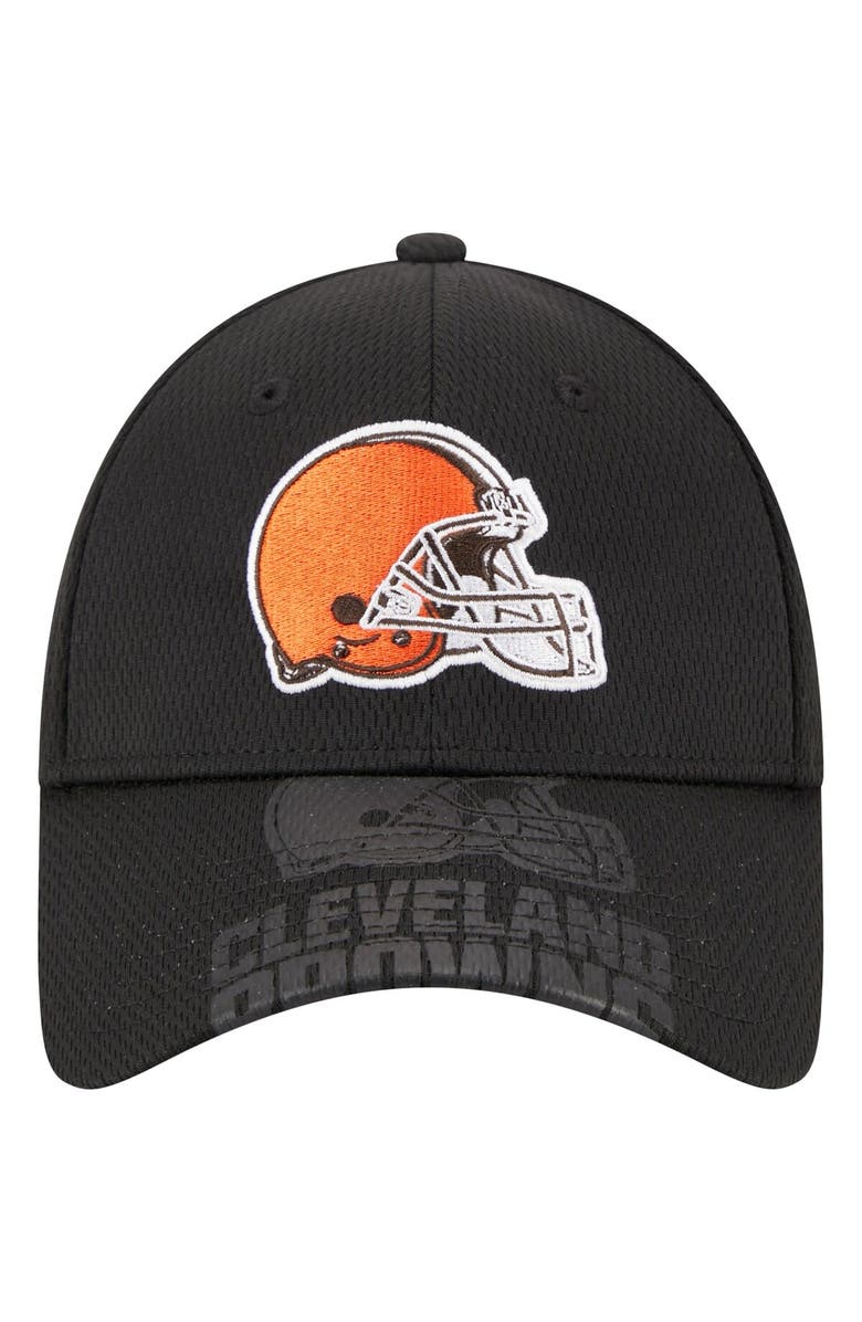 New Era Men's New Era Black Cleveland Browns Top Visor 9FORTY Adjustable Hat, Alternate, color, Black