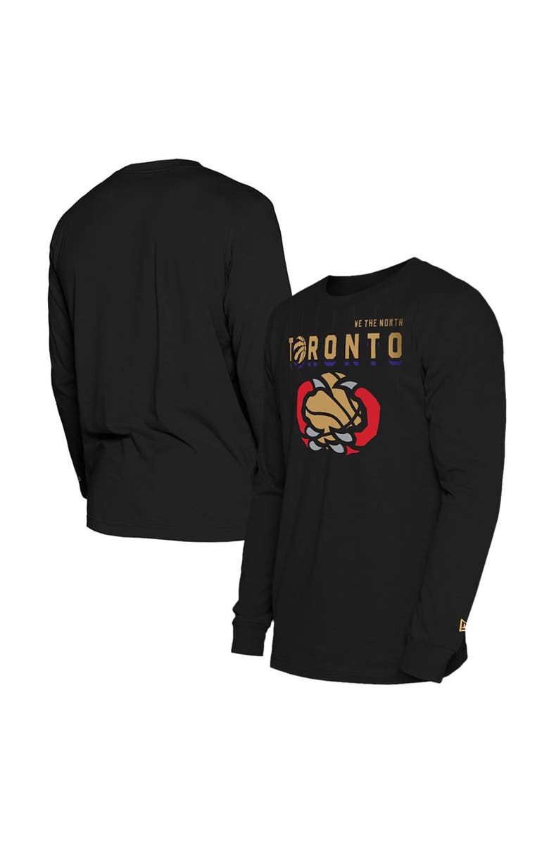 New Era Men's New Era Black Toronto Raptors 2024/25 City Edition Long Sleeve T-Shirt, Main, color, Black