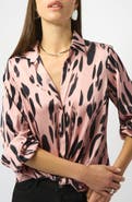 Joseph Ribkoff Animal Print Hammered Satin Blouse