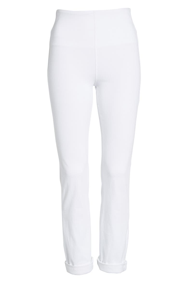 'Lyssentials Boyfriend High Rise Denim Jeans, Alternate, color, WHITE