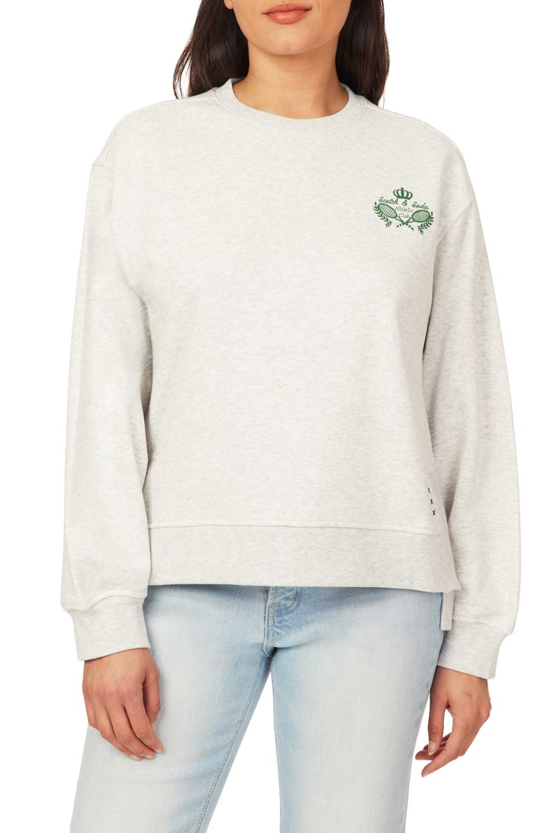 Scotch & Soda Oversize Side Vent Sweatshirt, Main, color, Light Grey Heather