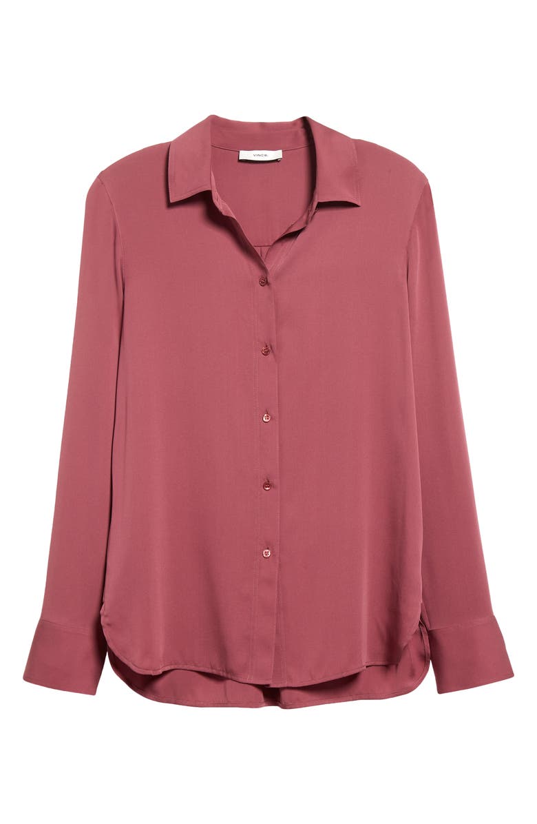 Vince Slim Fit Stretch Silk Blouse, Alternate, color, 