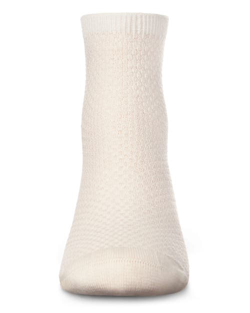 Memoi Girls' Pique Stitch Anklet Socks In Neutral