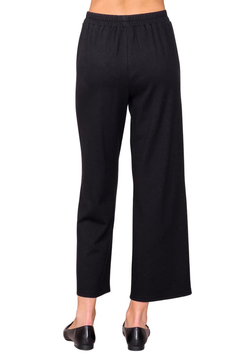 Knit Pintuck Ankle Pants, Alternate, color, BLACK
