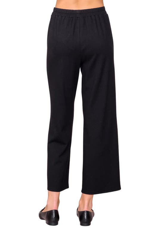 Melloday Knit Pintuck Ankle Pants In Black