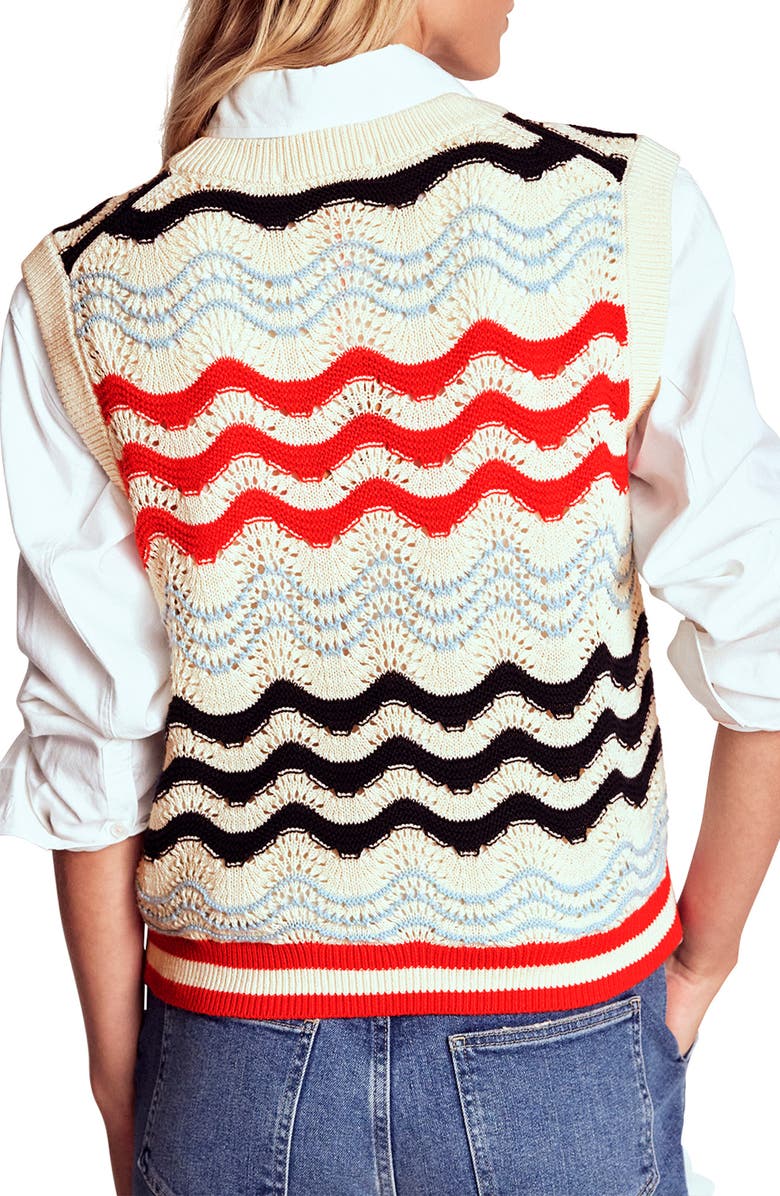 Boden Wave Cotton Sweater Vest, Alternate, color,