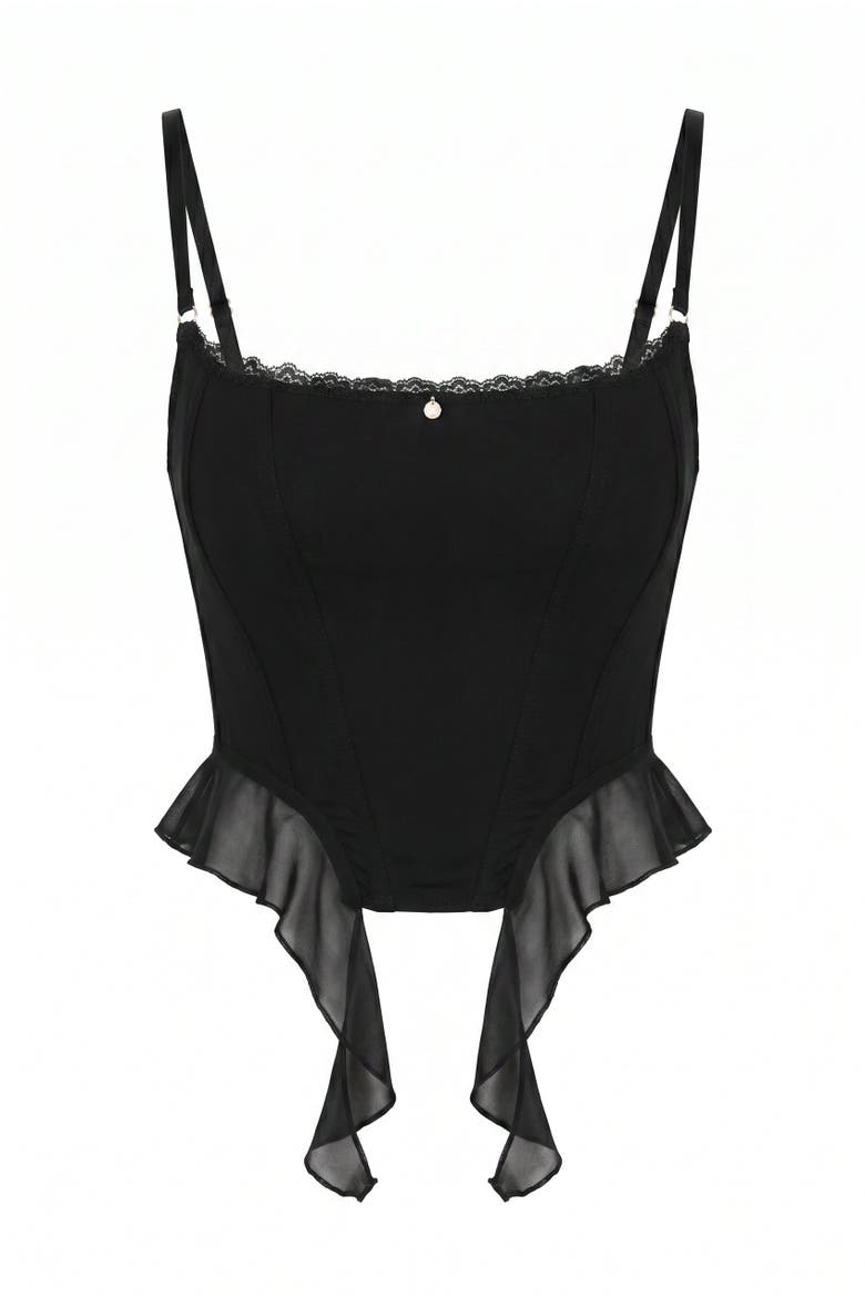 Bianca Microfiber Corset, Main, color, Black