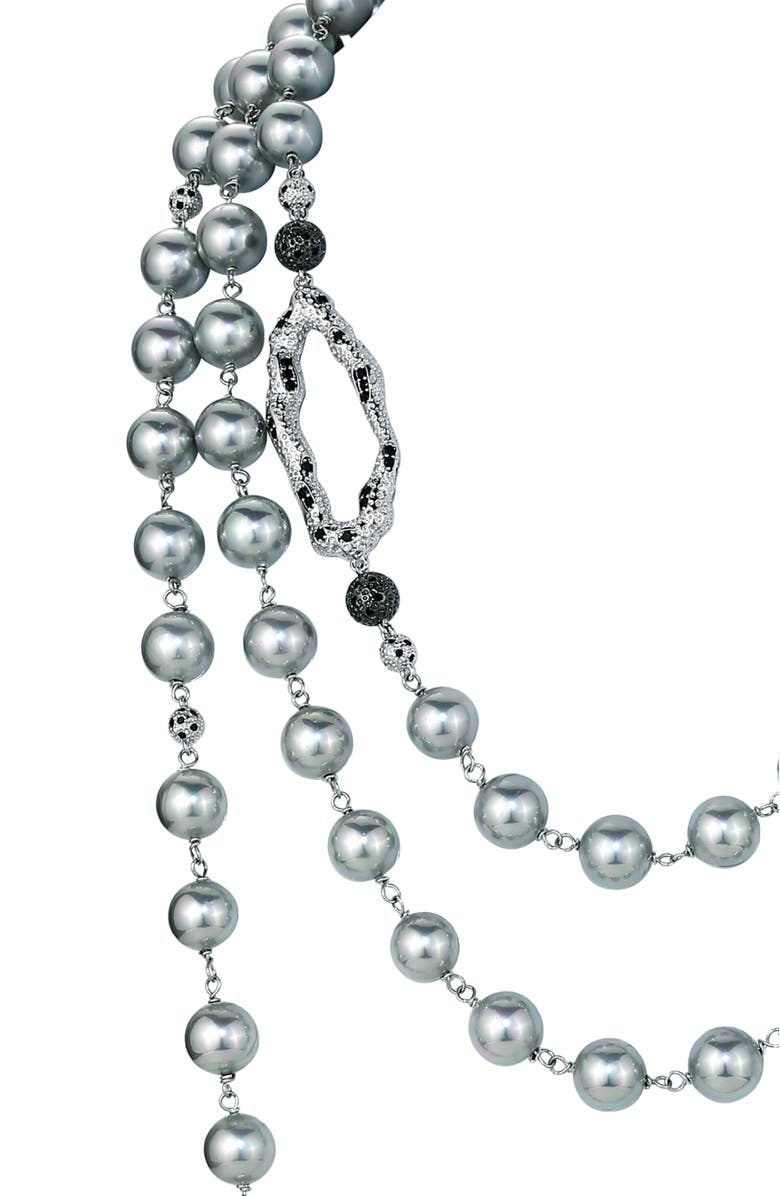 RETRO CHIC Leopard Necklace, Alternate, color, Grey & Sliver