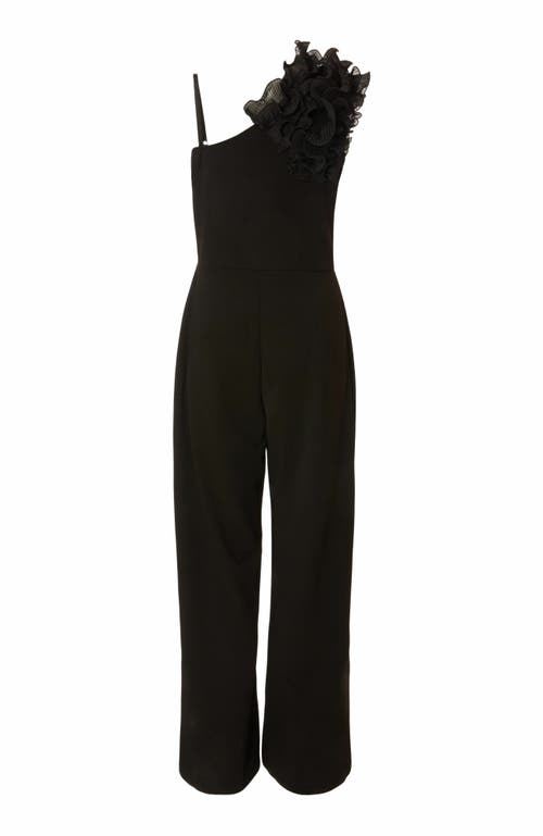 Quiz Scuba Crepe Asymmetric Jumpsuit In Black