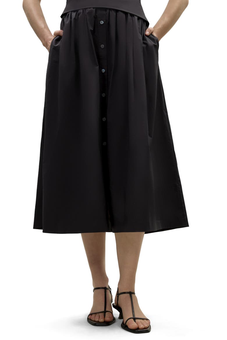 Isla Poplin Dress, Alternate, color, Black