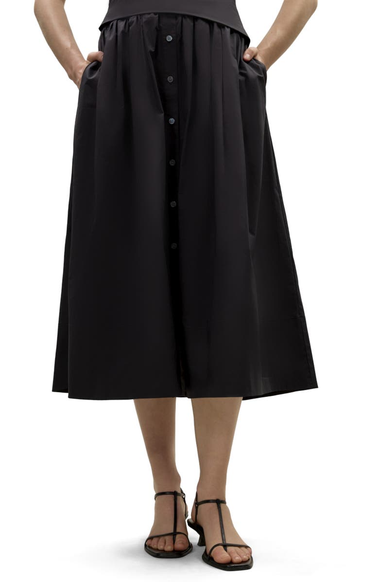Rebecca Taylor Isla Poplin Dress, Alternate, color, Black