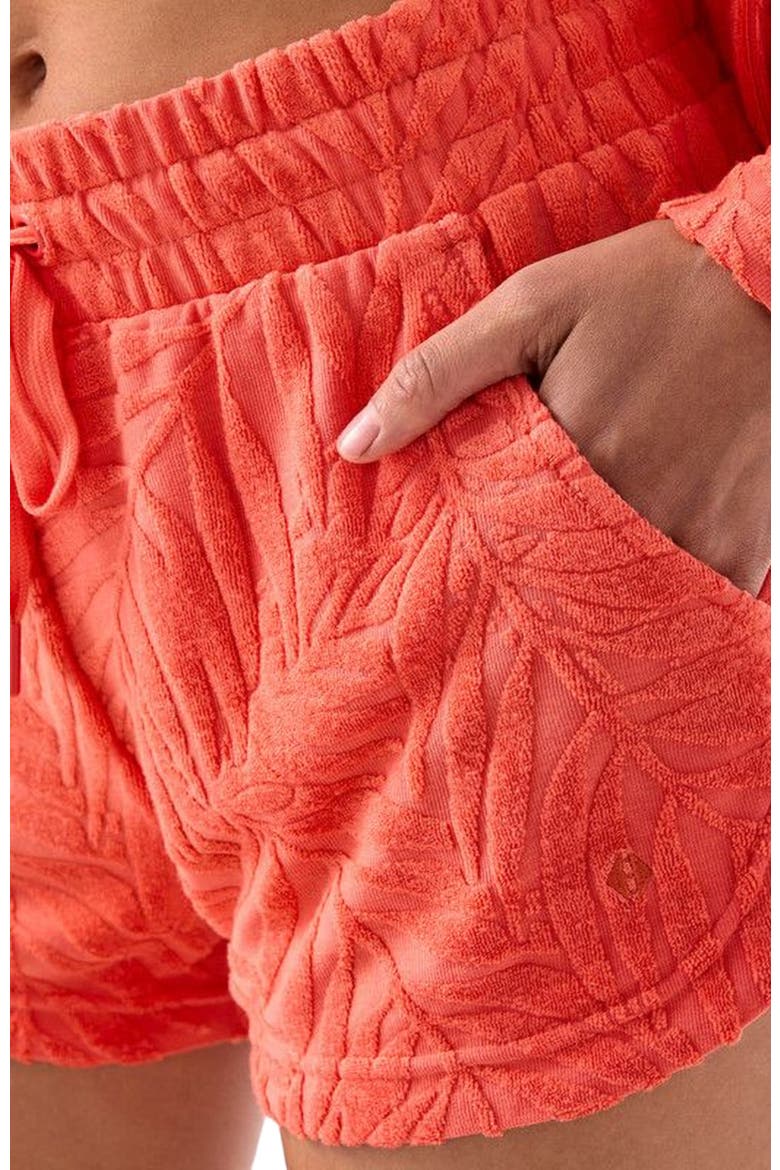 Palm Terry Short, Alternate, color, HOT CORAL