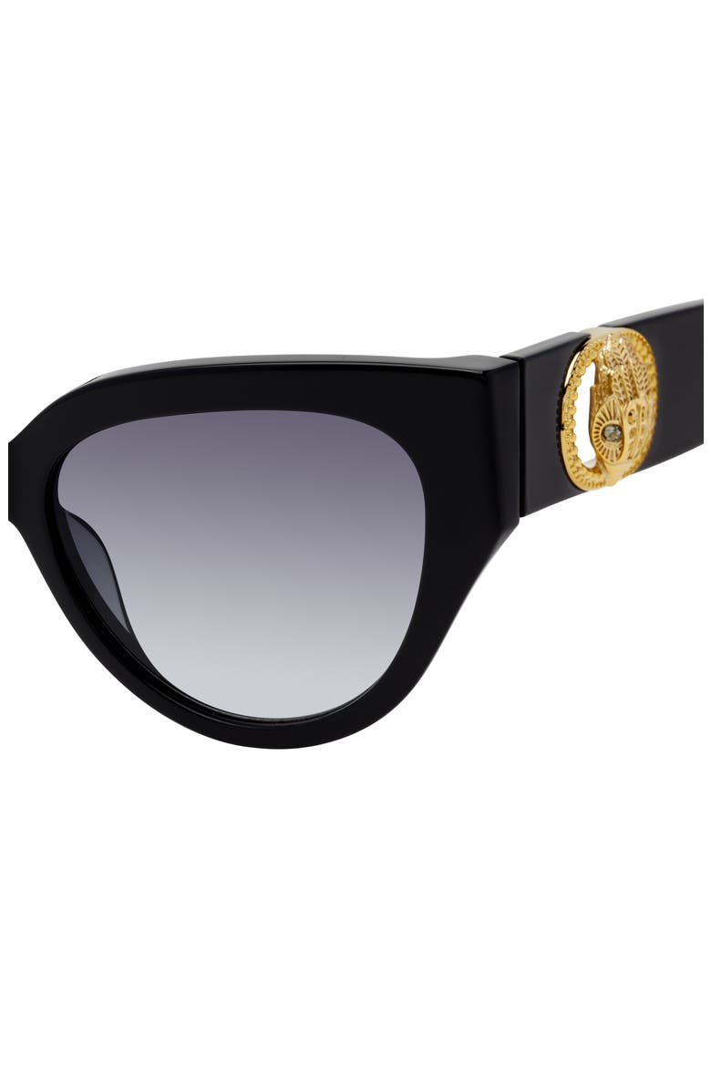 54mm Cat Eye Sunglasses, Alternate, color, BLACK/ SMOKE GRADIENT