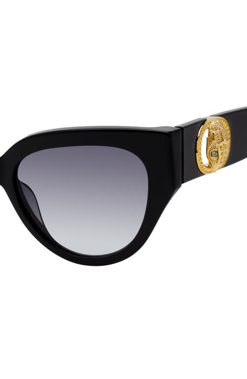 Kurt Geiger Cat Eye Sunglasses, 60mm In Black/smoke Gradient
