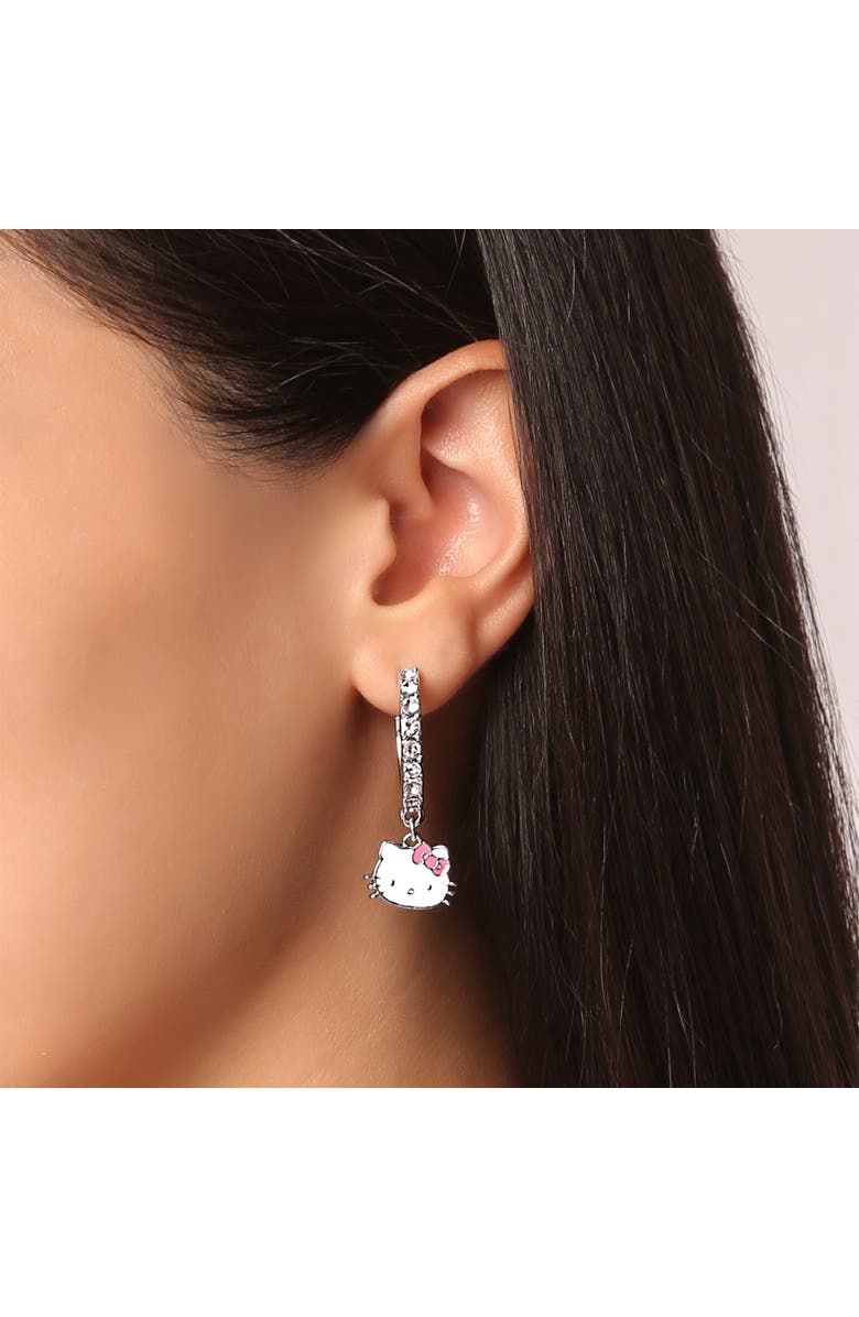 Hello Kitty Fashion Charm Hoop Earrings, Alternate, color, Silver