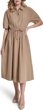 DKNY Zipped Cotton Shirtdress