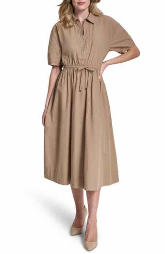 DKNY Zipped Cotton Shirtdress