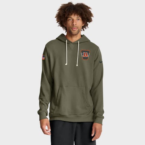 Men's Nike Olive Cincinnati Bengals Big & Tall 2025 Salute to Service Sideline Dominant Force Dri-FIT Hoodie