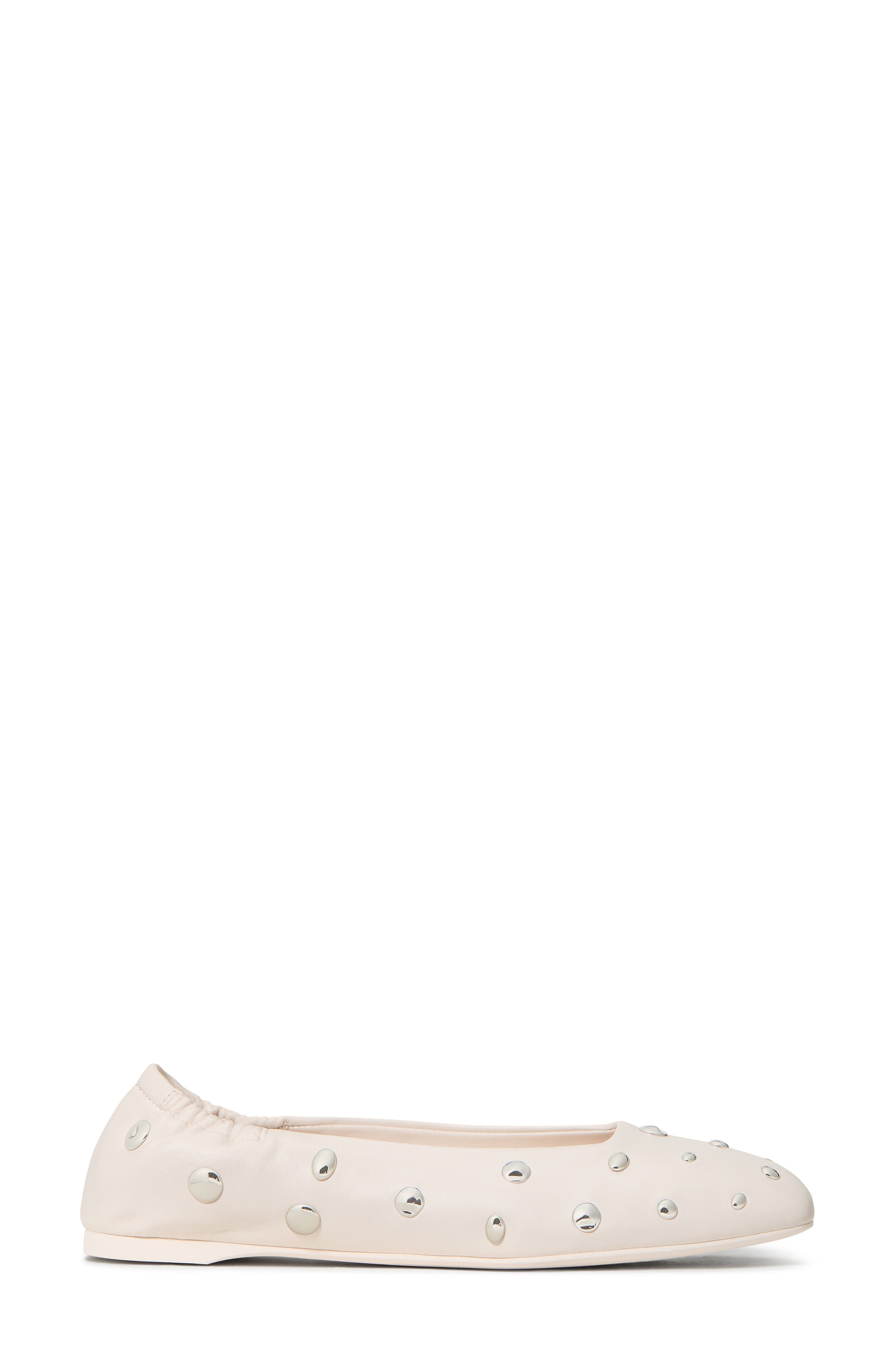 Kate Spade New York halo studded leather ballet flat, Alternate, color, Cream