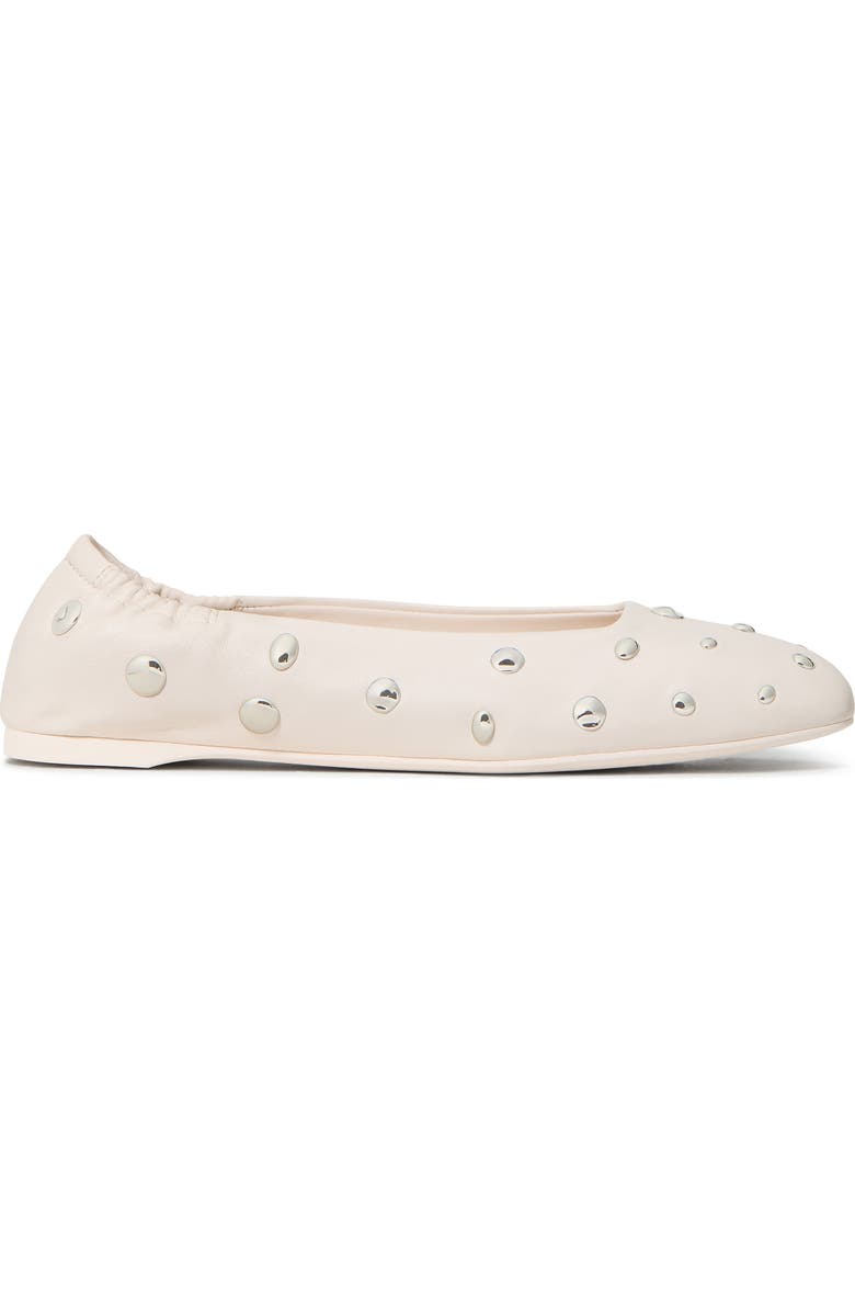 Kate Spade New York halo studded leather ballet flat, Alternate, color, Cream