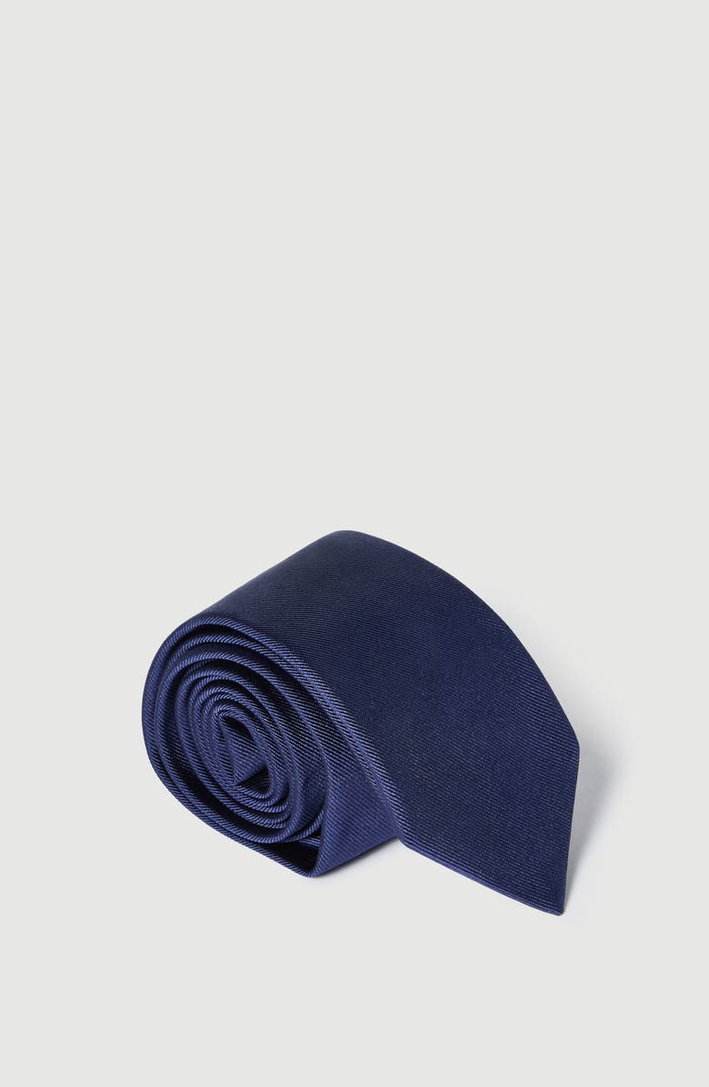Brunello Cucinelli Textured silk twill tie, Alternate, color, Blue