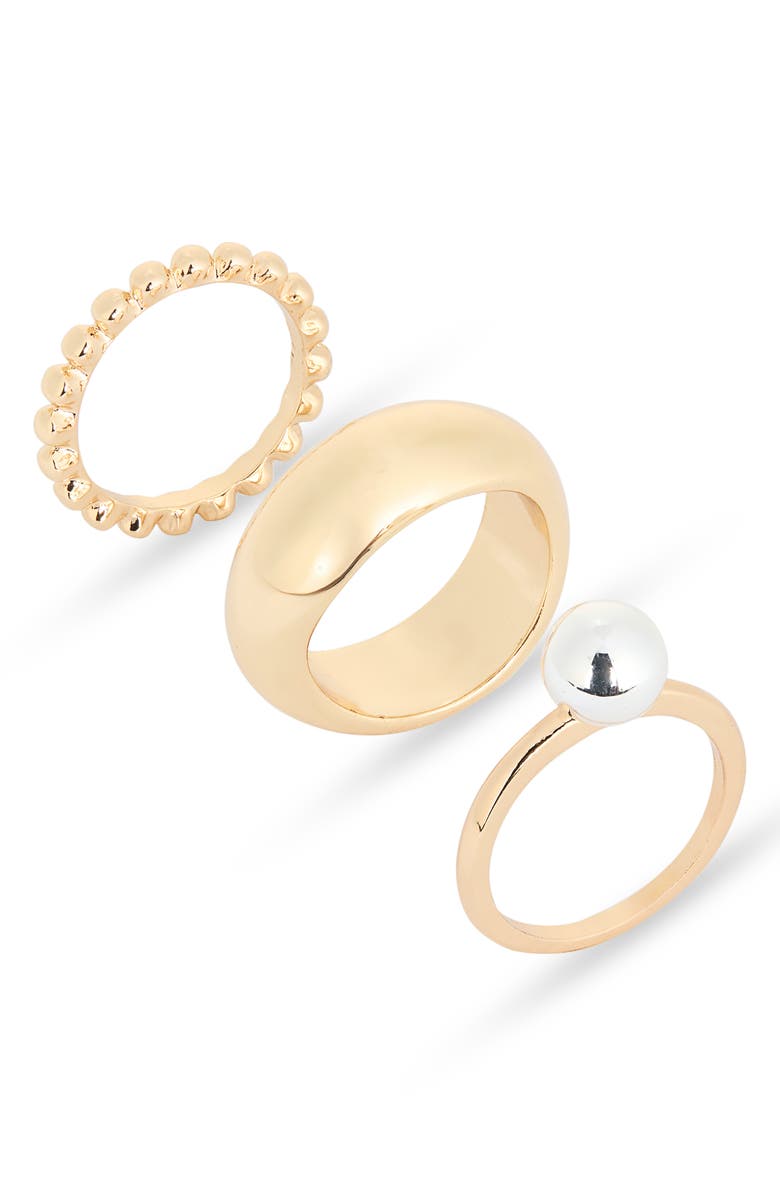 NORDSTROM RACK Set of 3 Rings, Main, color, Gold- Silver