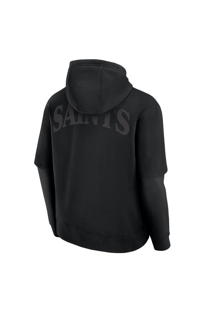 FANATICS Unisex Fanatics Black New Orleans Saints Sleek Elements Pullover Hoodie, Alternate, color, Black