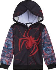 Marvel Spider-Verse Miles Morales Fleece Zip-Up Hoodie
