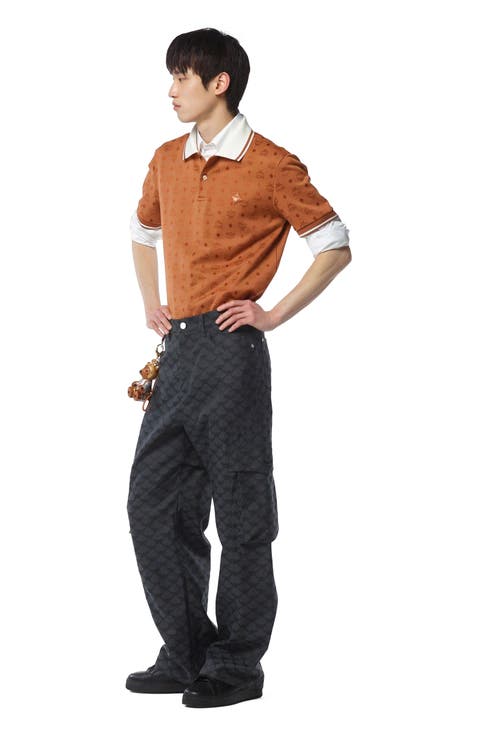 Piqué Polo in Monogram Jacquard