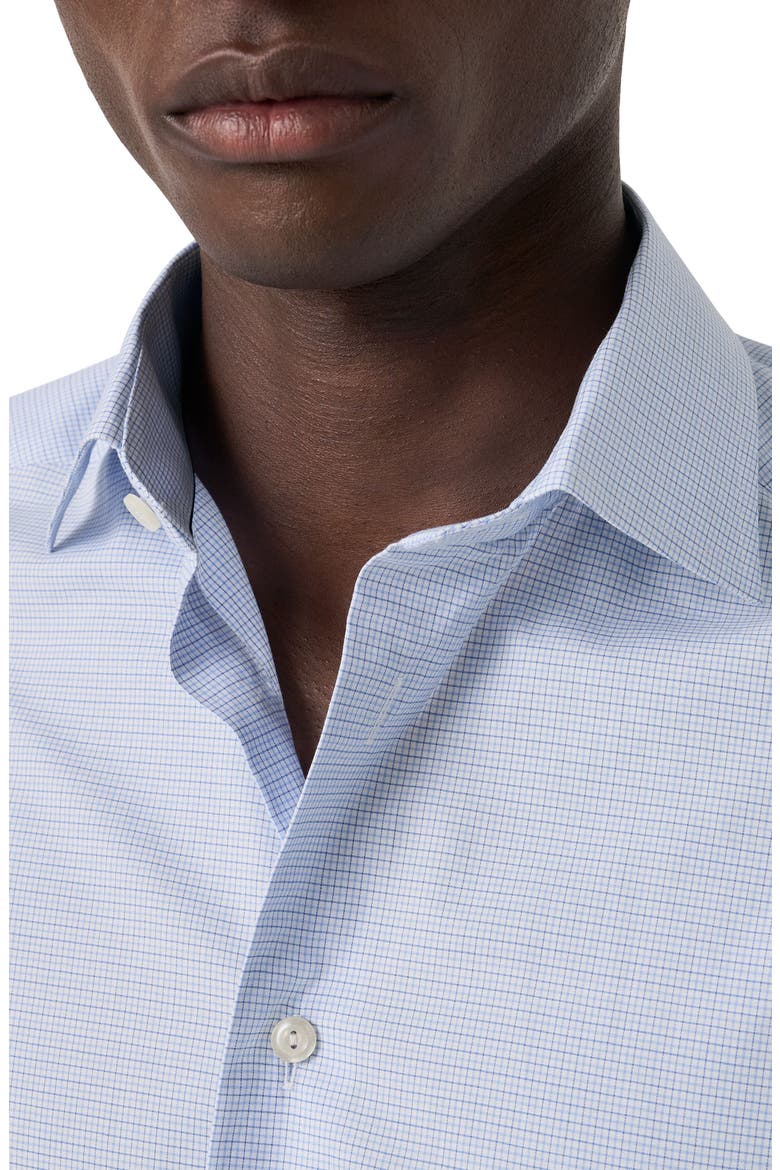 Slim Fit Check Twill Dress Shirt, Alternate, color, LIGHT BLUE