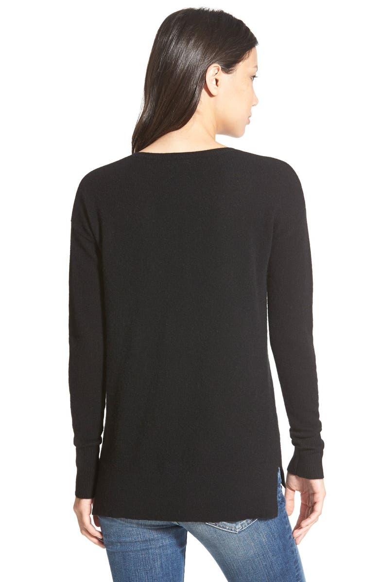Halogen<sup>®</sup> V-Neck Lightweight Cashmere Sweater, Alternate, color, 