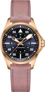 Hamilton Khaki Aviation Pilot Automatic Leather Strap Watch, 36mm