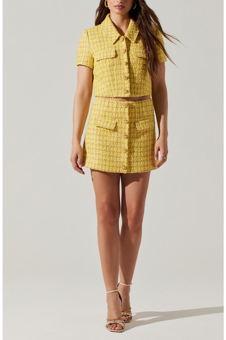 Mavey Miniskirt, Alternate, color, YELLOW TWEED