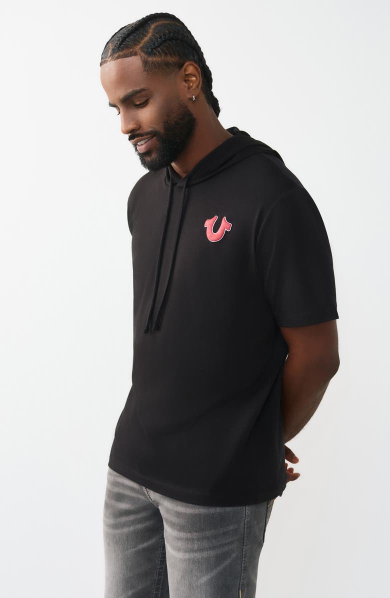 True Religion Buddha Hoodie Tee, Alternate, color, Jet Black