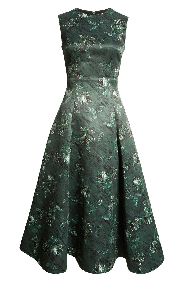 Emilia Wickstead Mara Dahlia Print Sleeveless A-Line Midi Dress, Alternate, color,