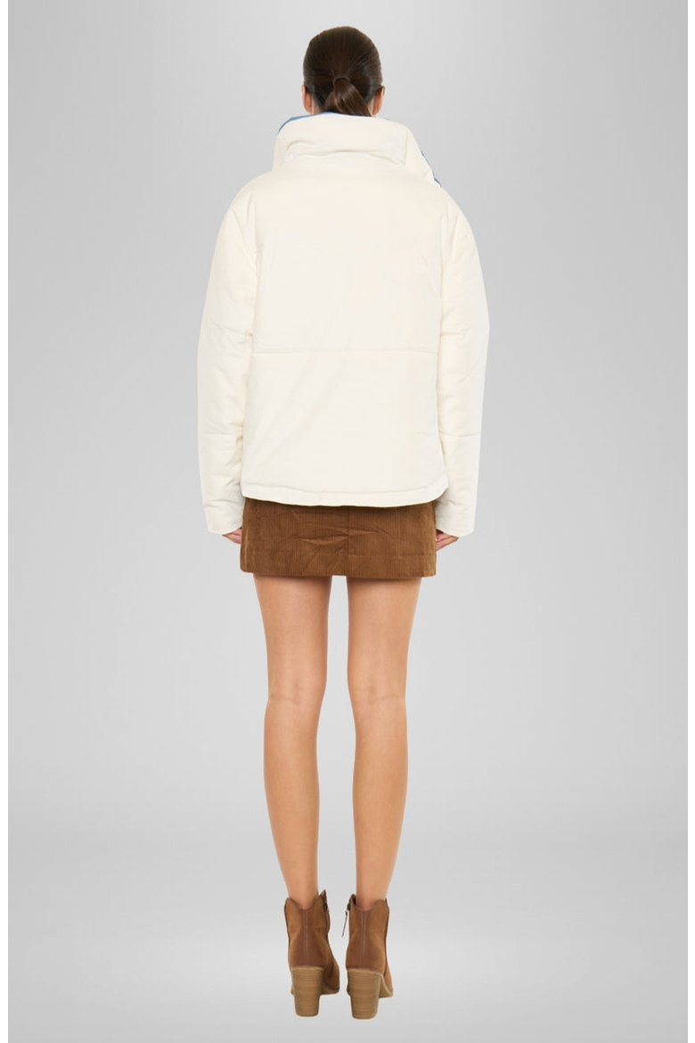 Yerba Relaxed Puffer Jacket, Alternate, color, White / Blue