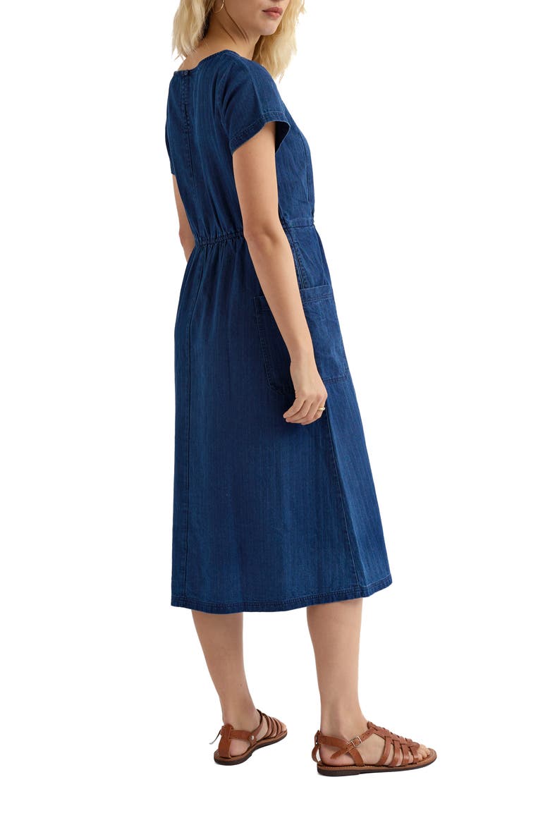 Haneth Organic Cotton Midi Dress, Alternate, color, MID WASH