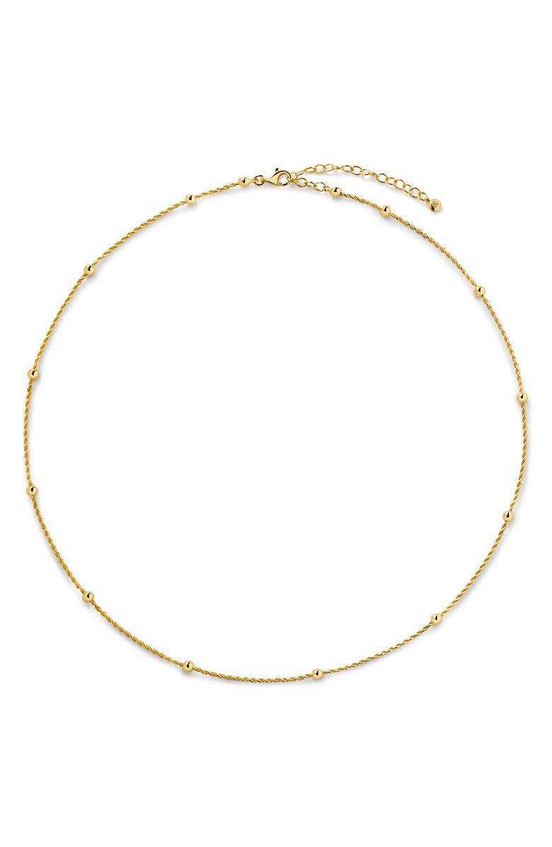 Monica Vinader Beaded Rope Chain Necklace, Main, color, 18Ct Gold Vermeil