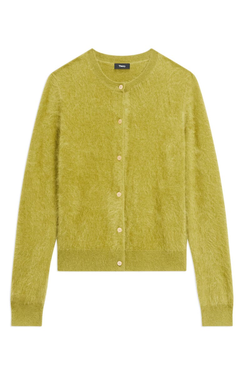 Theory Brushed Cashmere Cardigan, Alternate, color, Dark Pear