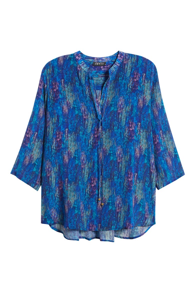 Tie Neck Top, Alternate, color, BLUE MULTI