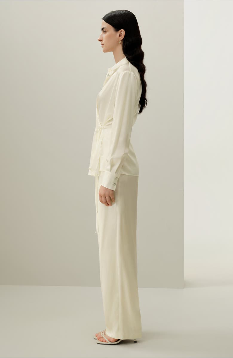 Lilysilk Women's Convertible Silk Charmeuse Shirt, Alternate, color, Lily White