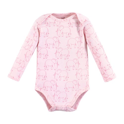 Touched By Nature Little Soft Organic Cotton Long-sleeve One-piece Essentials In Pink