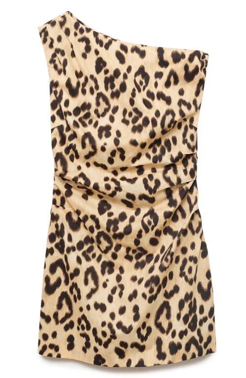 Mango Bernie Off The Shoulder Stretch Cotton Minidress In Animal Print