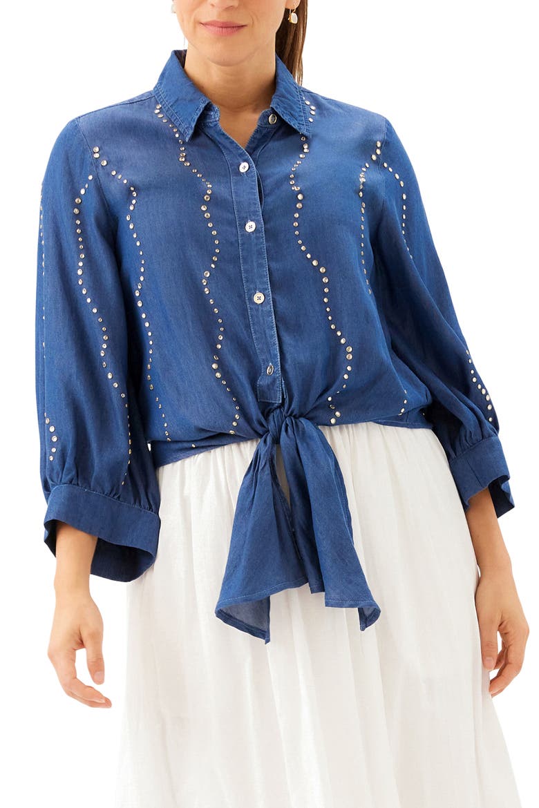 Gemstone Denim Shirt, Main, color, CHAMBRAY