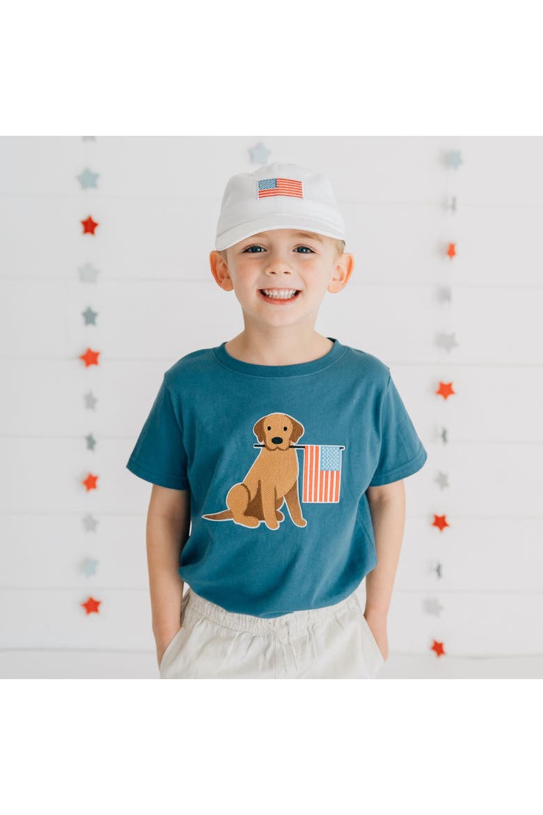 American Flag Patch Baseball Hat, Alternate, color, White