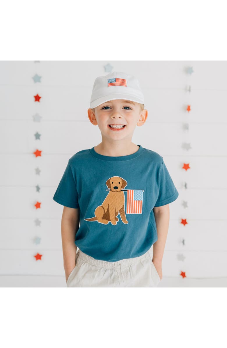 Sweet Wink Patriotic Pup Patch Short Sleeve T-Shirt, Alternate, color, Indigo