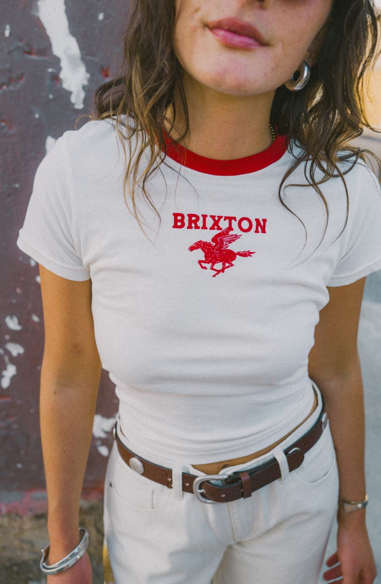 Brixton Pegasus Grahpic Ringer T-Shirt, Main, color, Vintage White