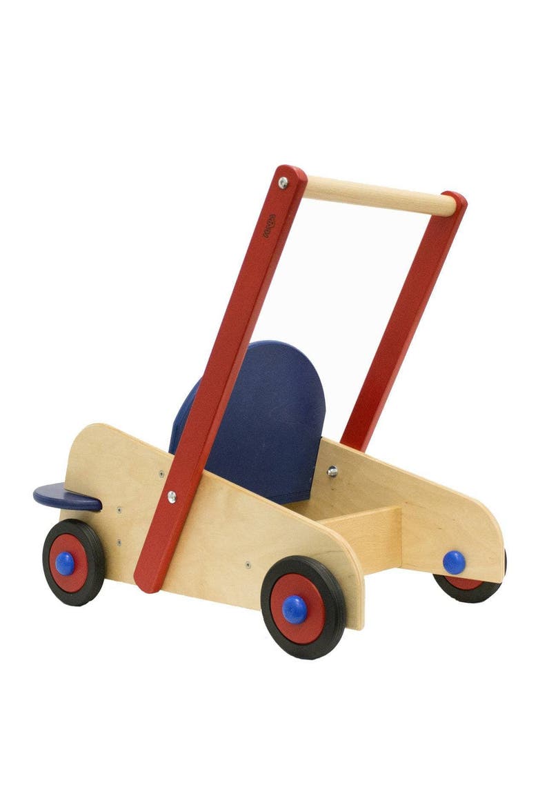 Walker Wagon Push Toy, Alternate, color, BROWN/ RED AND BLUE