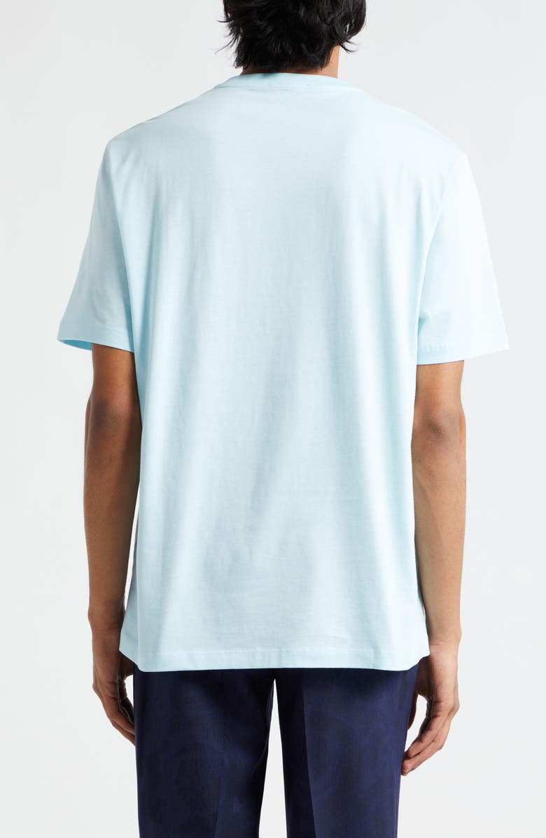 Versace 1978 Re-Edition Logo Embroidered Cotton Jersey T-Shirt, Alternate, color, Pale Blue