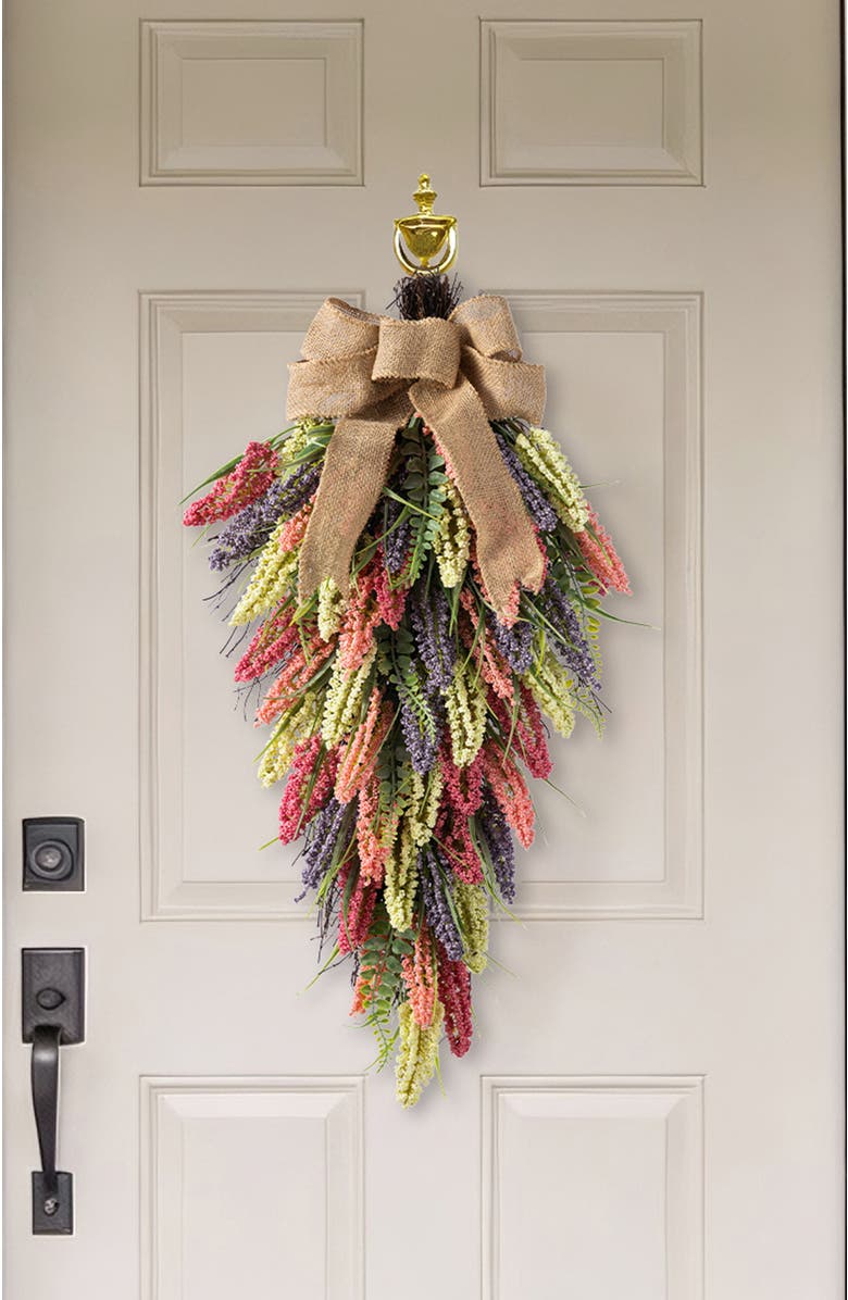 Glitzhome 28"H Mixed Colors Heather Artificial Teardrop, Alternate, color, Purple